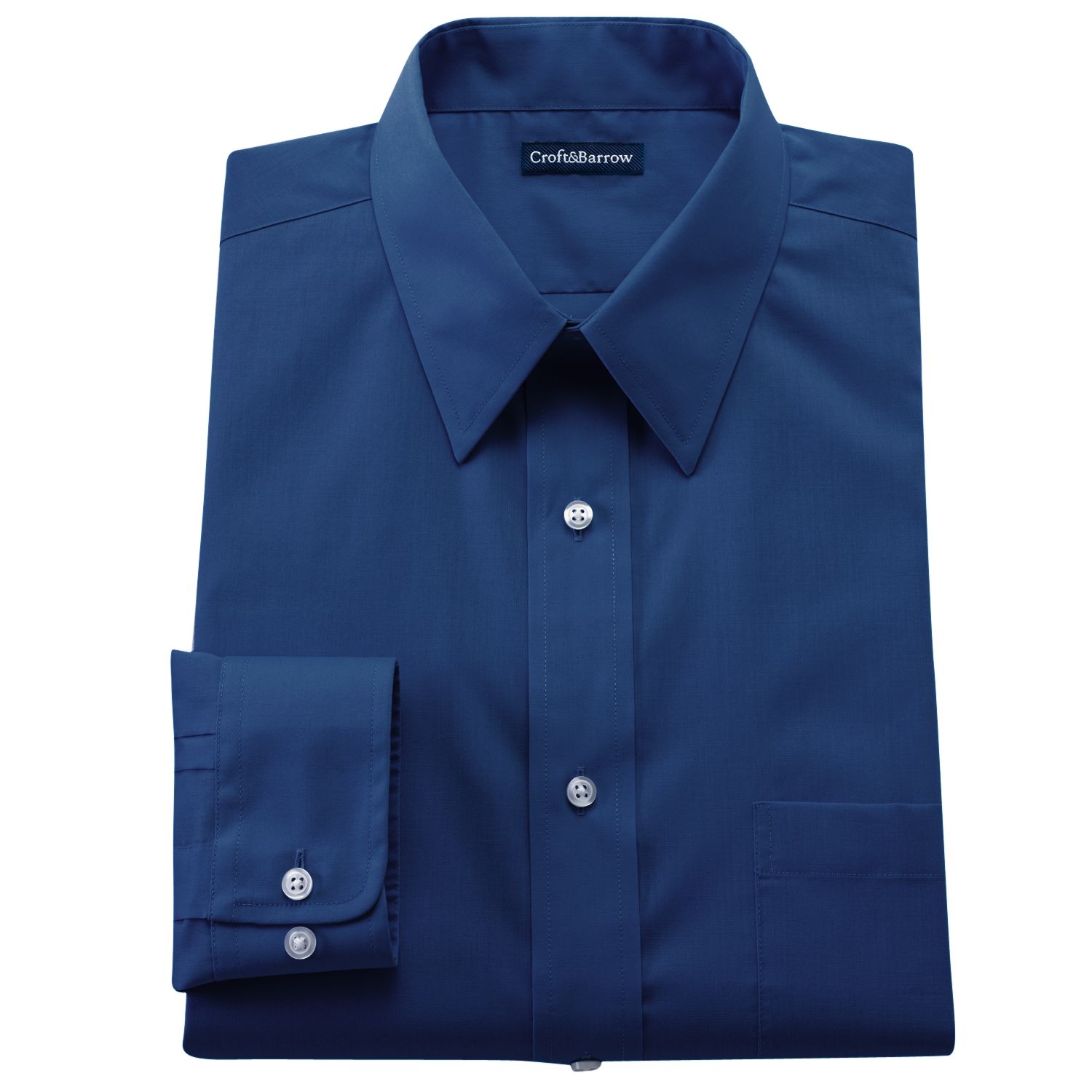 Solid Broadcloth Point-Collar Dress Shirt